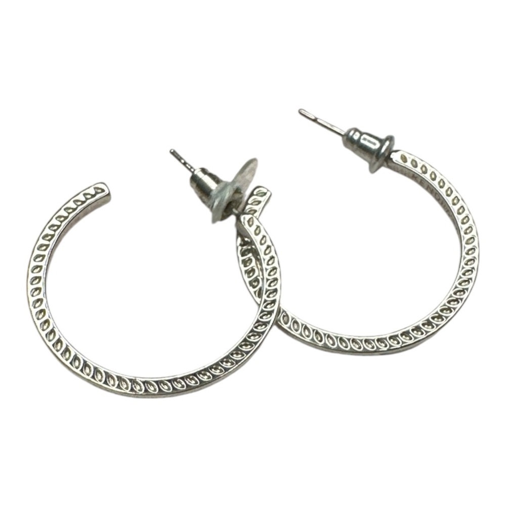 Kendra Scott Silvertone textured hoop earrings